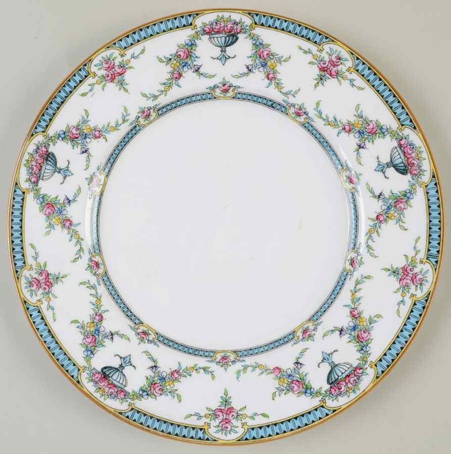 Rosemary Light Blue Black Luncheon Plate by Royal Worcester-1