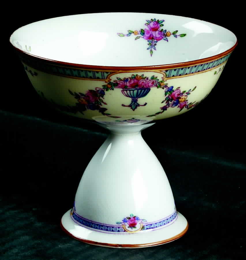 Rosemary Sky Blue Cream China Sherbet by Royal Worcester-1