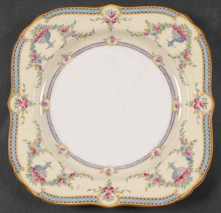Rosemary Sky Blue Cream Square Salad Plate by Royal Worcester-1