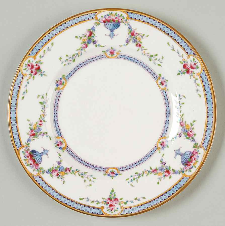 Rosemary Sky Blue White Bread & Butter Plate by Royal Worcester-1