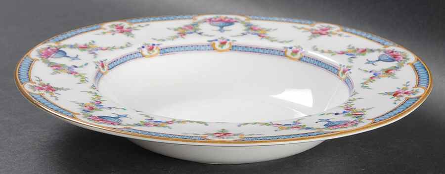 Rosemary Sky Blue White Rim Soup Bowl by Royal Worcester-1