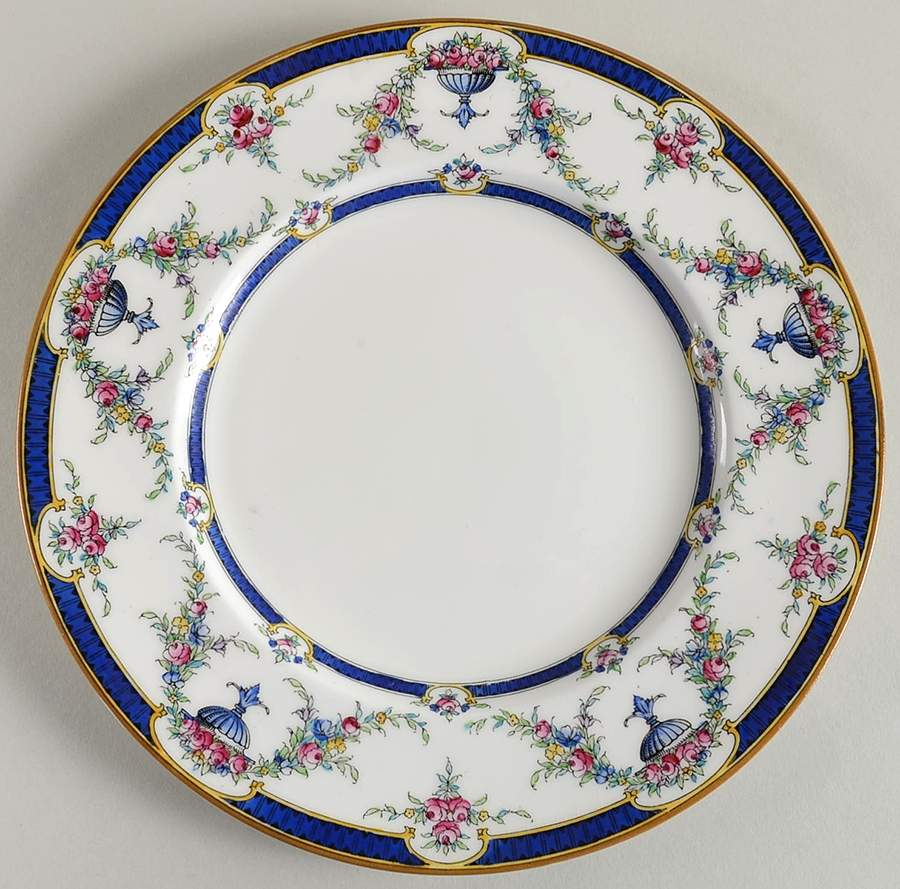 Rosemary Dark Blue White Luncheon Plate by Royal Worcester-1