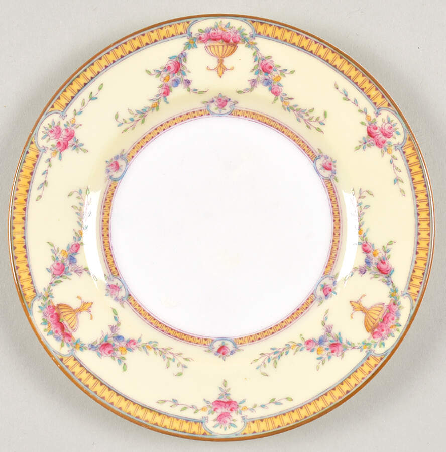 Rosemary Yellow Cream Bread & Butter Plate by Royal Worcester-1