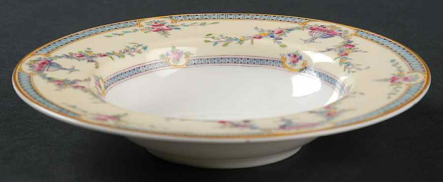Rosemary Yellow Blue Rim Fruit/Dessert (Sauce) Bowl by Royal Worcester-1