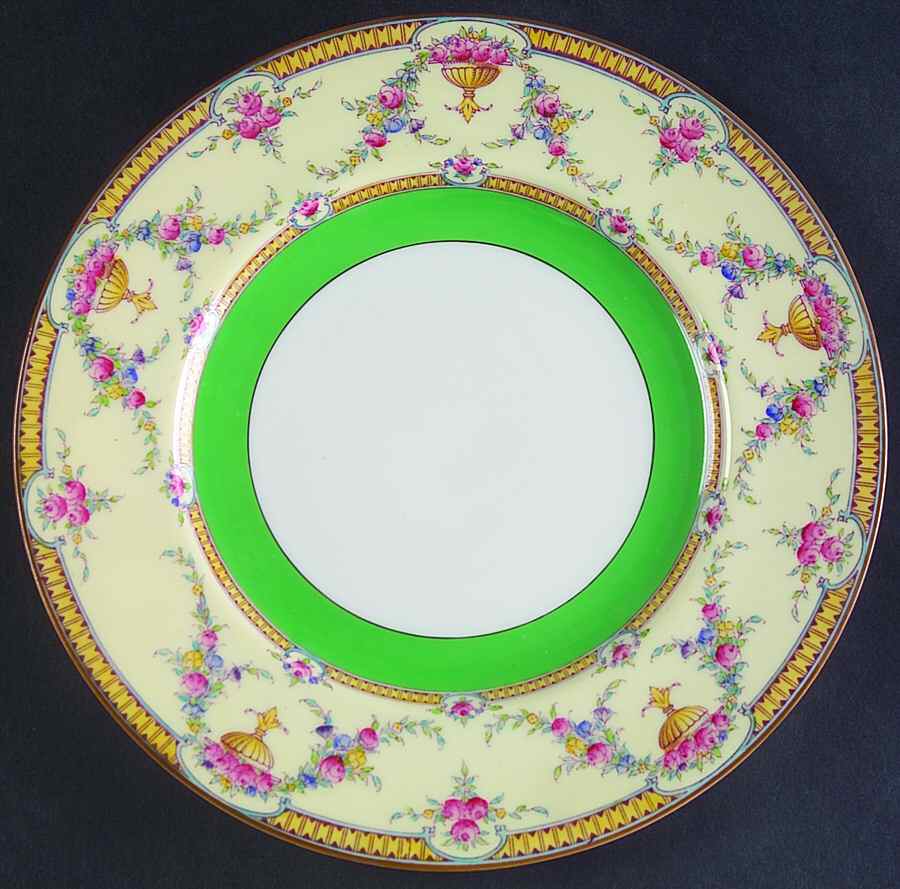 Rosemary Yellow Green Band Luncheon Plate by Royal Worcester-1
