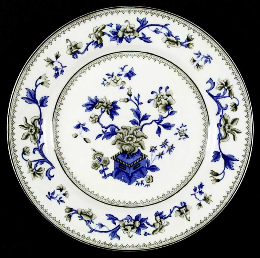 W8464-Green & Blue Luncheon Plate by Royal Worcester-1