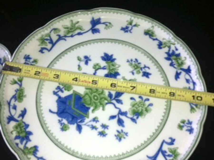 W8464-Green & Blue Footed Cake Plate by Royal Worcester-1