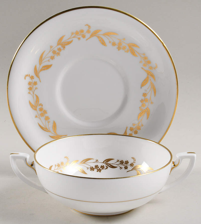 Saguenay Flat Cream Soup Bowl & Saucer Set by Royal Worcester-1
