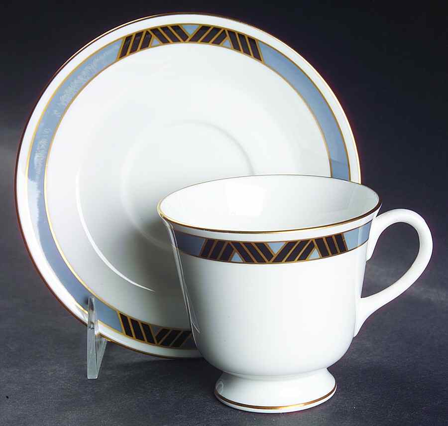 Savoy Footed Cup & Saucer Set by Royal Worcester-1