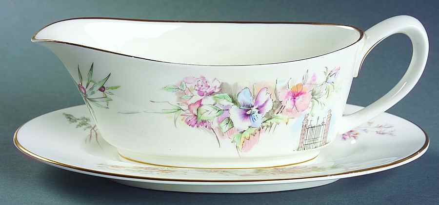 Secret Garden Gravy Boat & Underplate by Royal Worcester-1