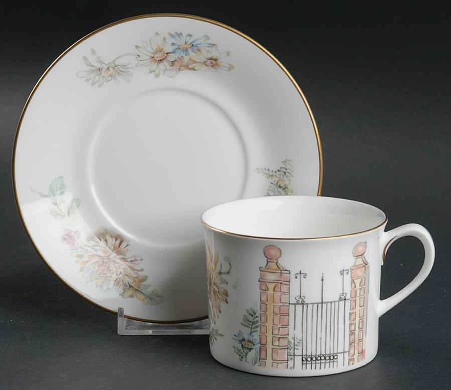 Secret Garden Flat Cup & Saucer Set by Royal Worcester-1