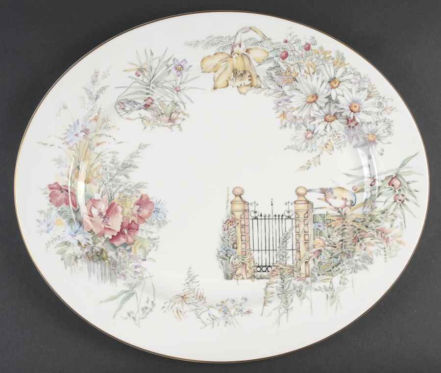 Secret Garden 17" Oval Serving Platter by Royal Worcester-1