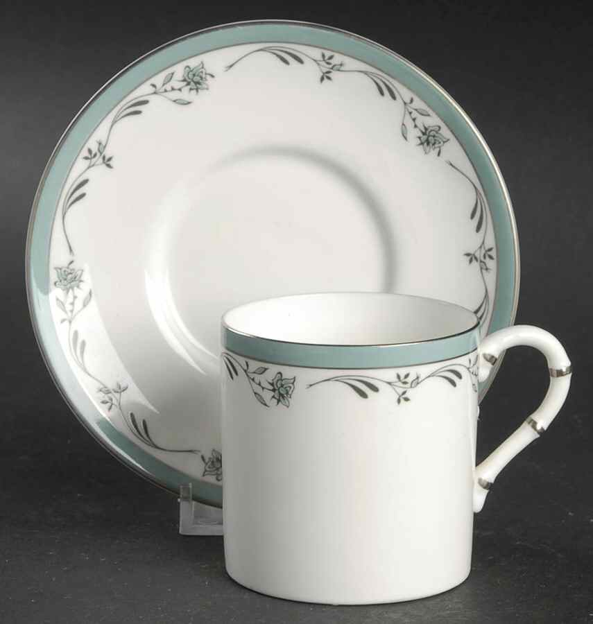 Sea Rose Flat Demitasse Cup & Saucer Set by Royal Worcester-1