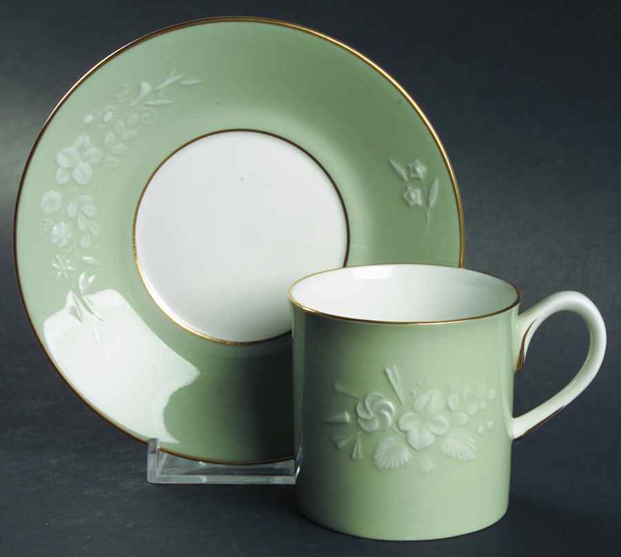Sheraton Flat Demitasse Cup & Saucer Set by Royal Worcester-1