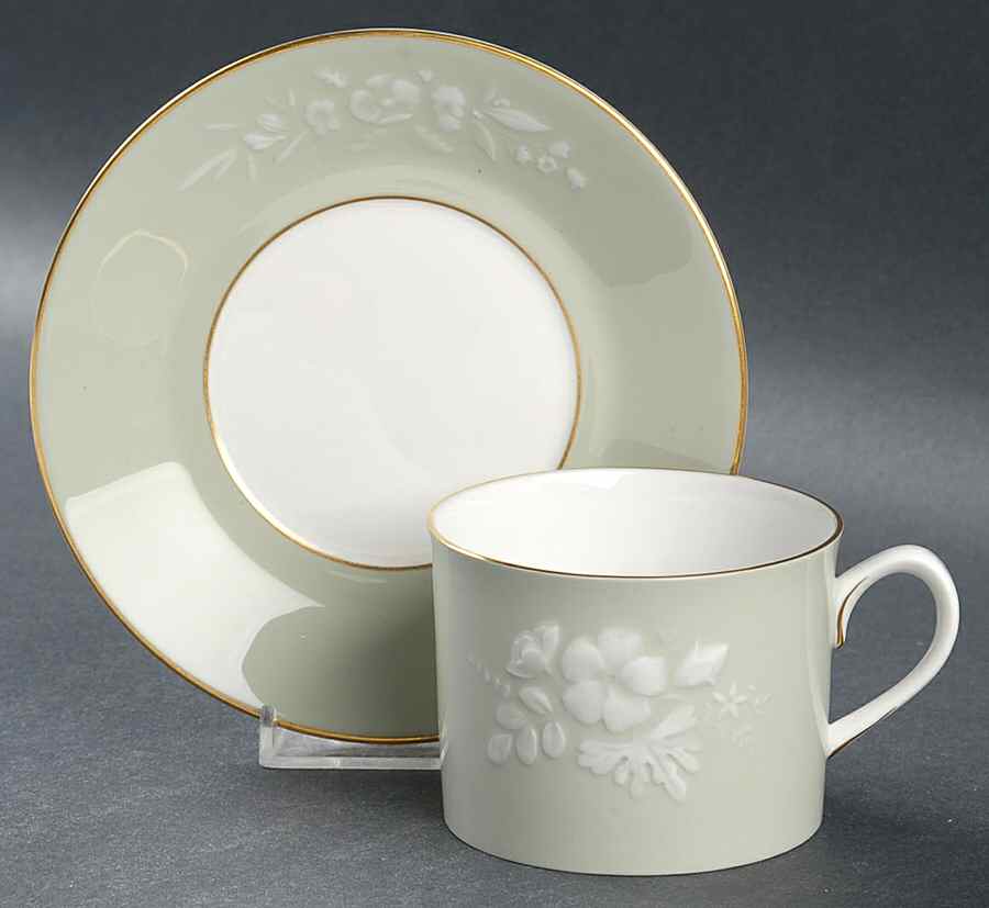 Sheraton Flat Cup & Saucer Set by Royal Worcester-1