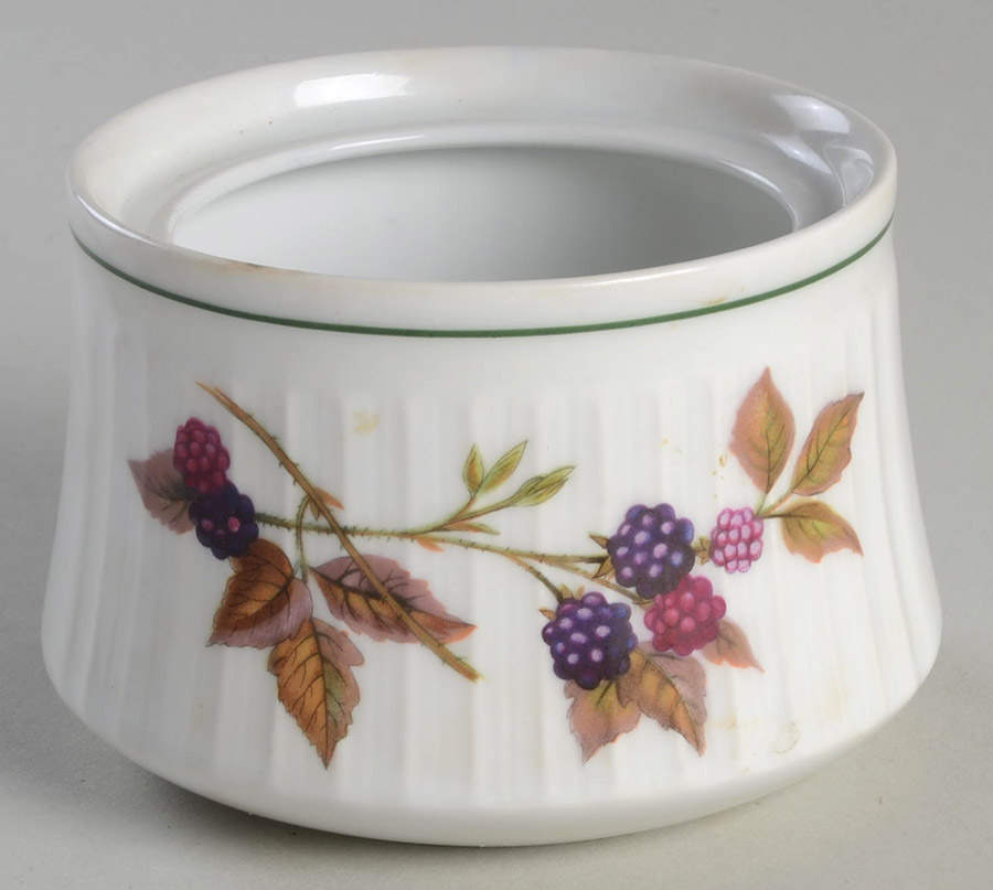Shelton Orchard (Green Verge) Sugar Bowl No Lid by Royal Worcester-1