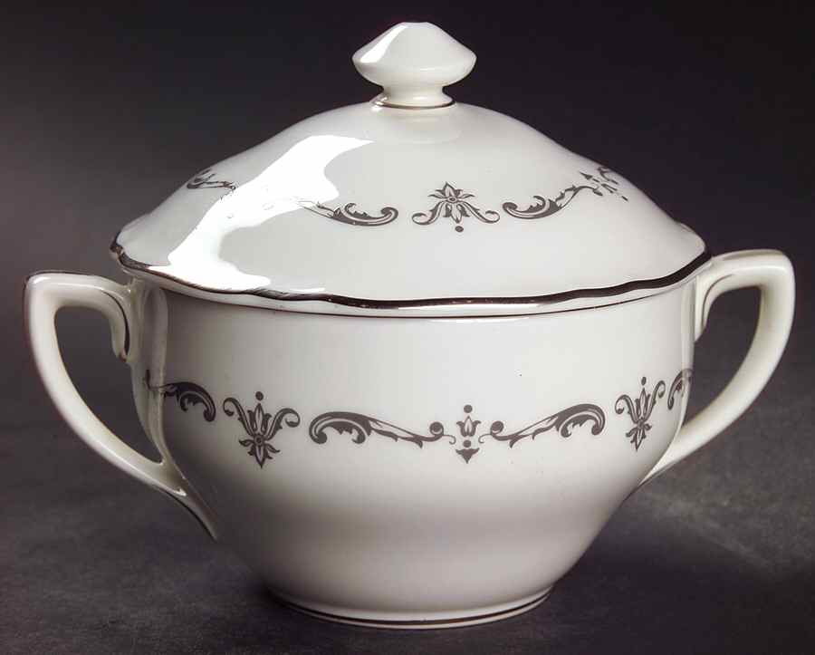 Silver Chantilly Sugar Bowl & Lid by Royal Worcester-1