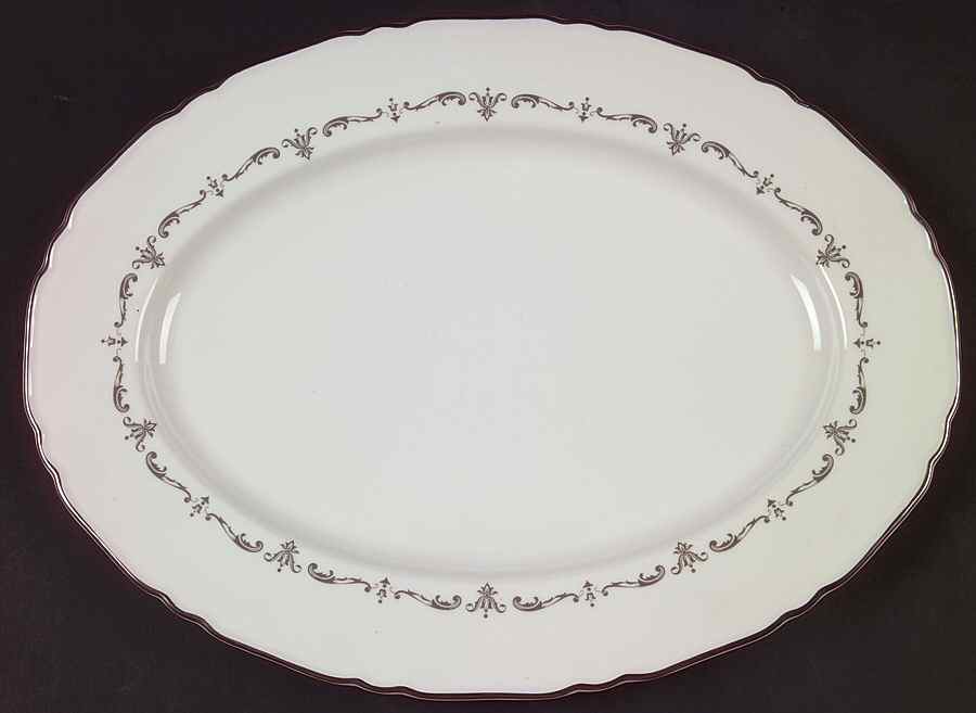 Silver Chantilly 13" Oval Serving Platter by Royal Worcester-1