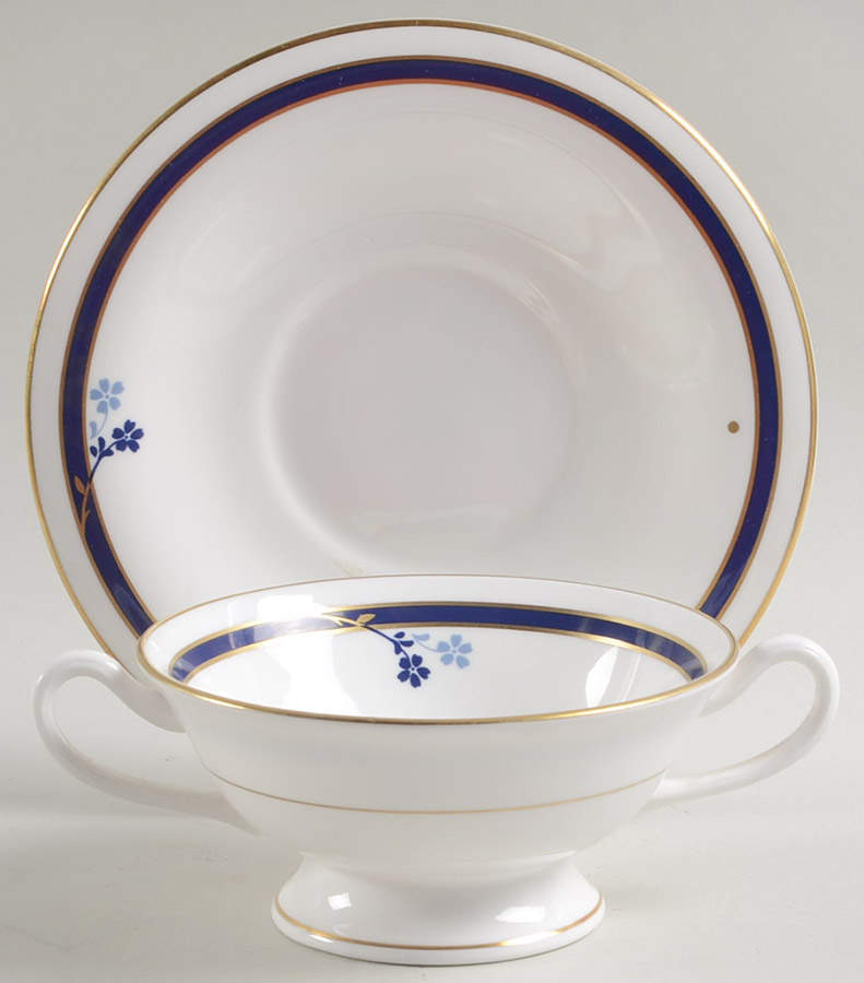 Signature Footed Cream Soup Bowl & Saucer Set by Royal Worcester-1
