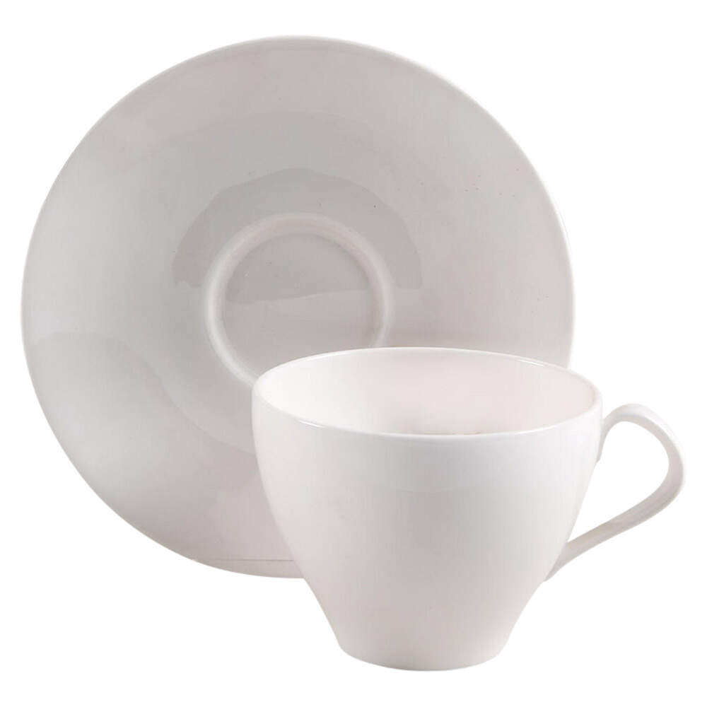 Snow (Z2697, No Trim) Flat Cup & Saucer Set by Royal Worcester-1