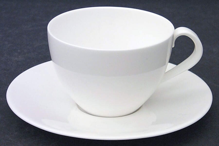 Snow (Z2697, No Trim) Flat Demitasse Cup & Saucer Set by Royal Worcester-1
