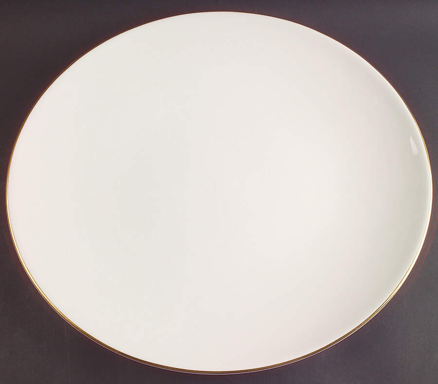 Snow (Z2699-1, Gold Trim) 16" Oval Serving Platter by Royal Worcester-1