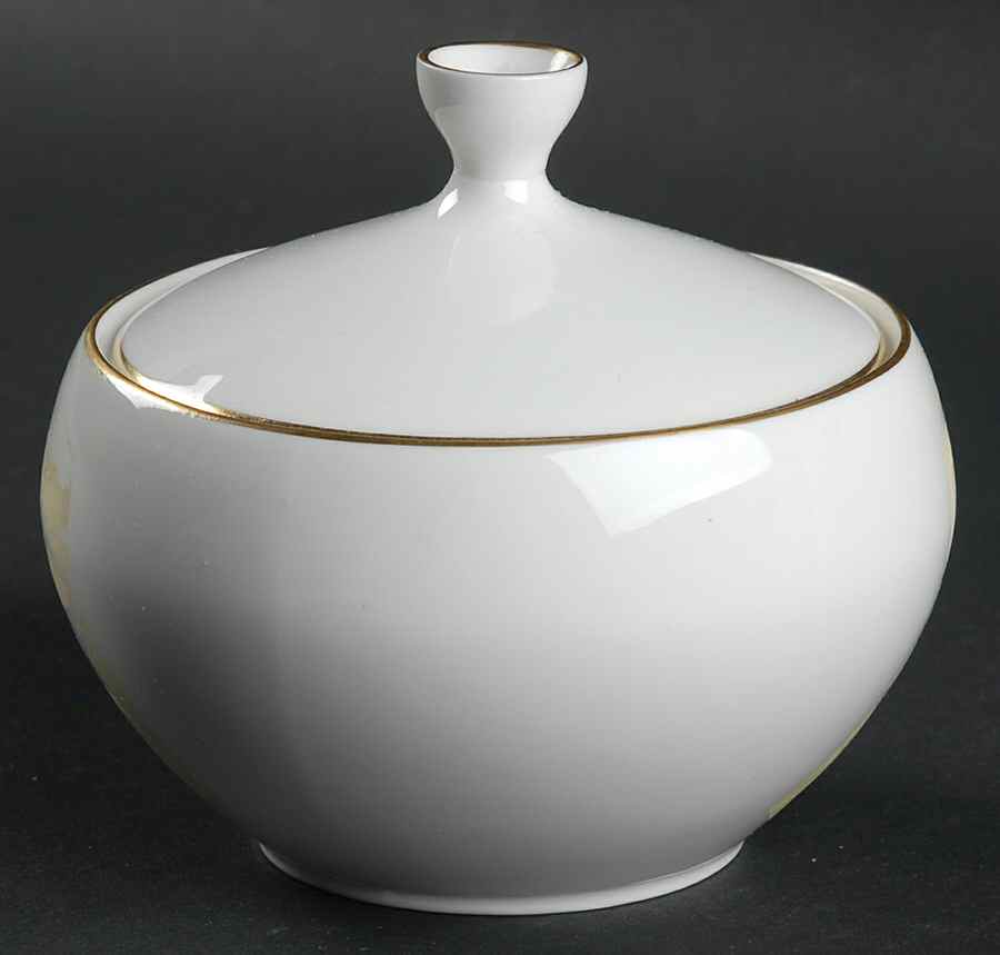 Snow (Z2699-1, Gold Trim) Sugar Bowl & Lid by Royal Worcester-1