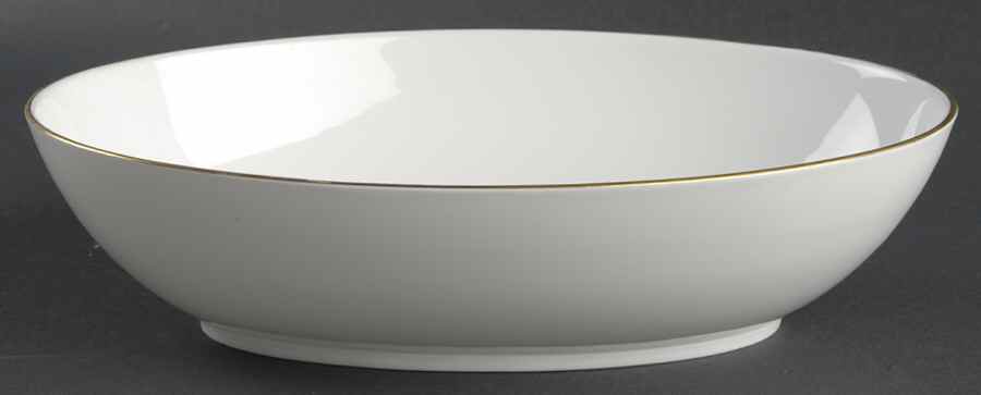Snow (Z2699-1, Gold Trim) 9" Oval Vegetable Bowl by Royal Worcester-1