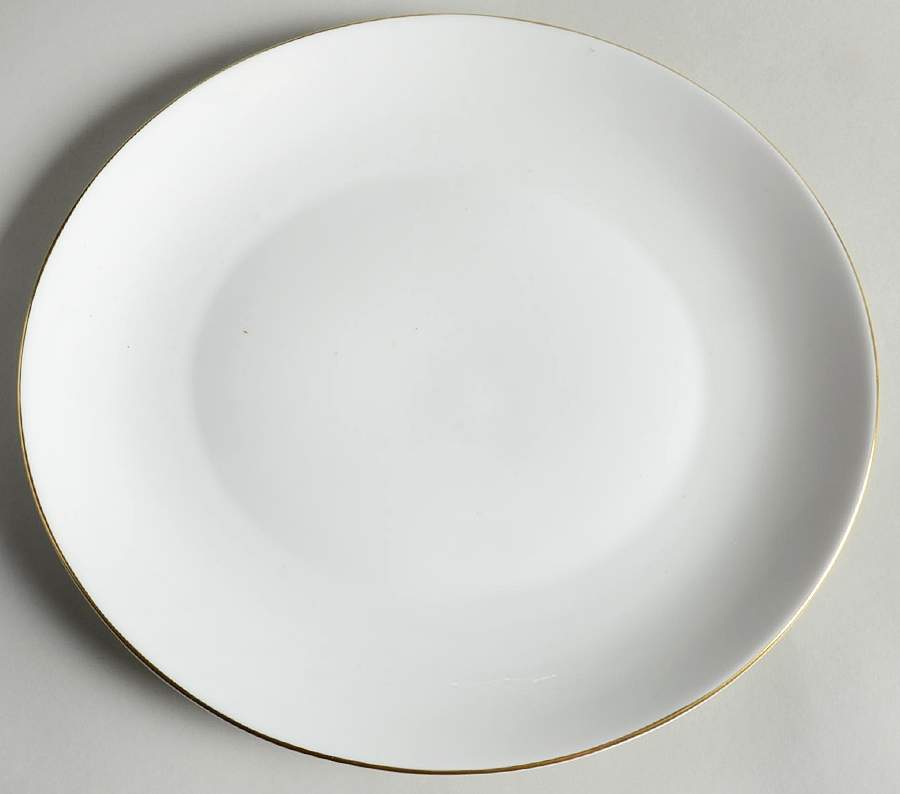 Snow (Z2699-1, Gold Trim) 12" Oval Serving Platter by Royal Worcester-1