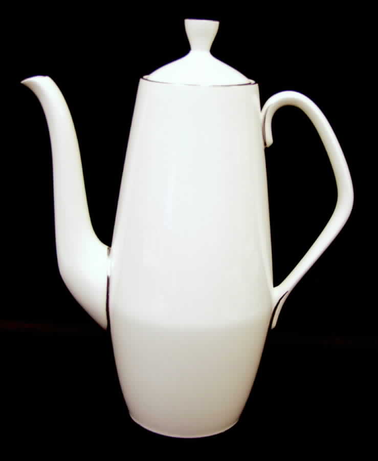 Snow (Z2699-2, Platinum Trim) Coffee Pot & Lid by Royal Worcester-1
