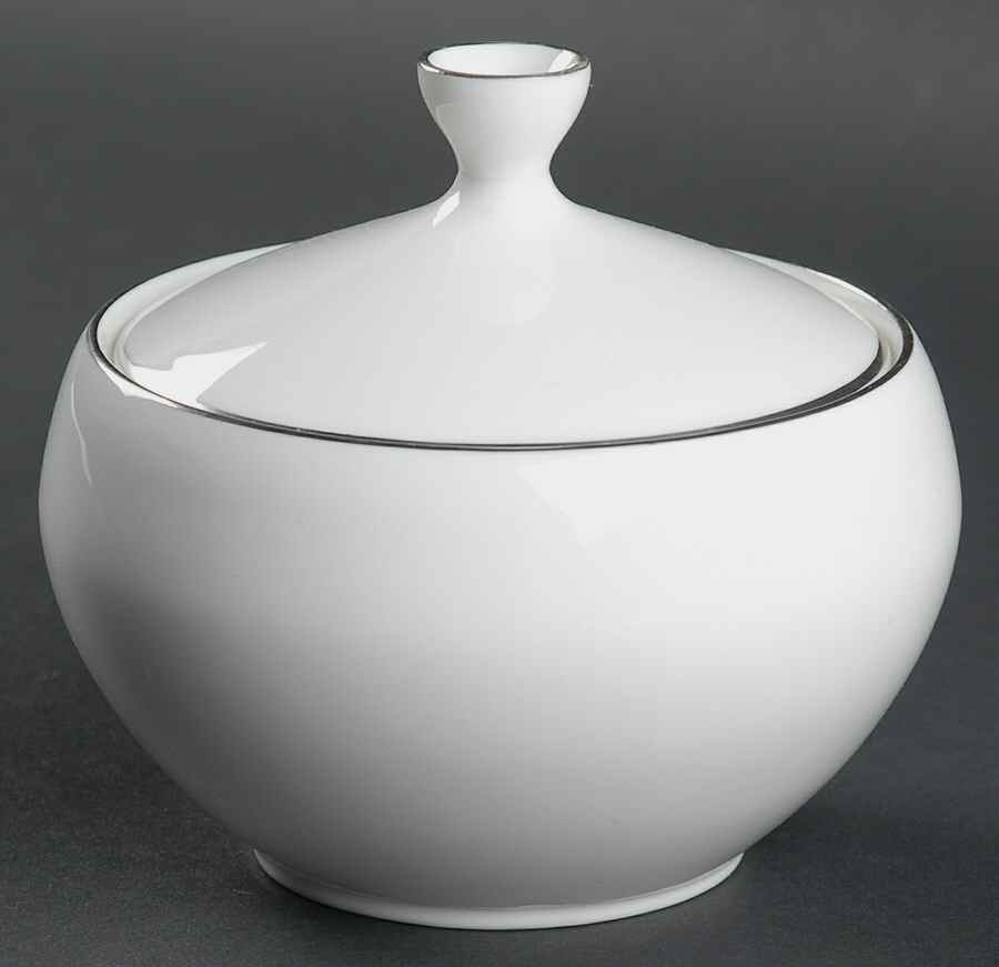 Snow (Z2699-2, Platinum Trim) Sugar Bowl & Lid by Royal Worcester-1