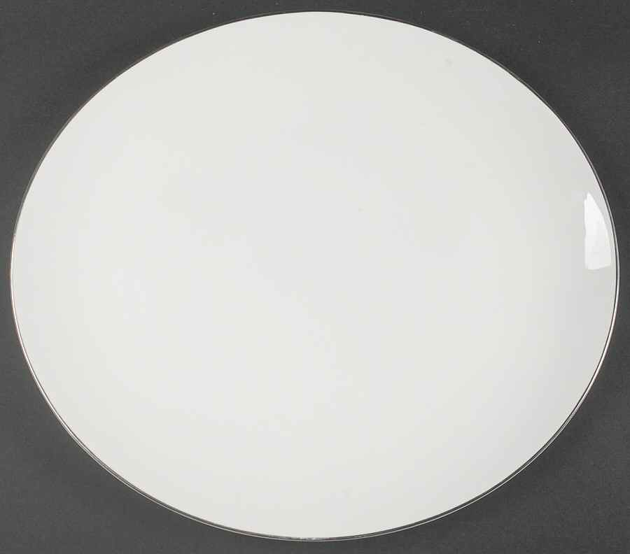 Snow (Z2699-2, Platinum Trim) 14" Oval Serving Platter by Royal Worcester-1