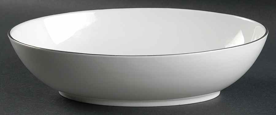 Snow (Z2699-2, Platinum Trim) 9" Oval Vegetable Bowl by Royal Worcester-1
