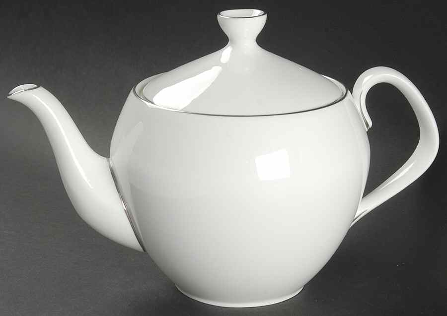 Snow (Z2699-2, Platinum Trim) Teapot & Lid by Royal Worcester-1