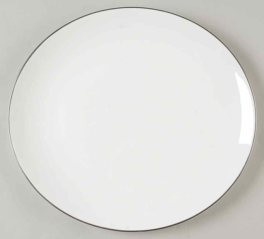 Snow (Z2699-2, Platinum Trim) 12" Oval Serving Platter by Royal Worcester-1