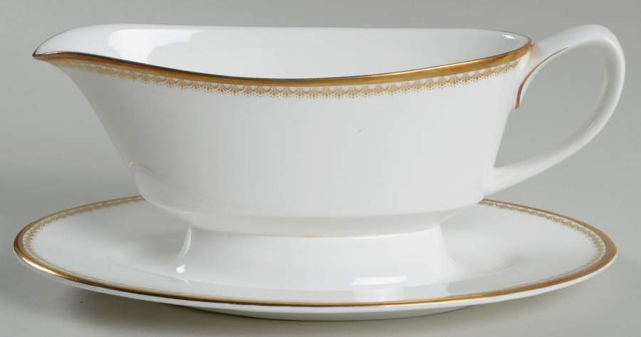 Somerset Gravy Boat with Attached Underplate by Royal Worcester-1