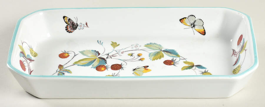 Strawberry Fair (Oven To Table, Bluetrim) 11" Rectangular Baker by Royal Worcester-1