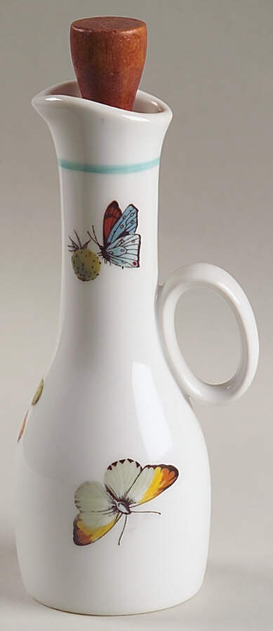 Strawberry Fair (Oven To Table, Bluetrim) Oil/Vinegar Cruet & Wood Stopper by Royal Worcester-1