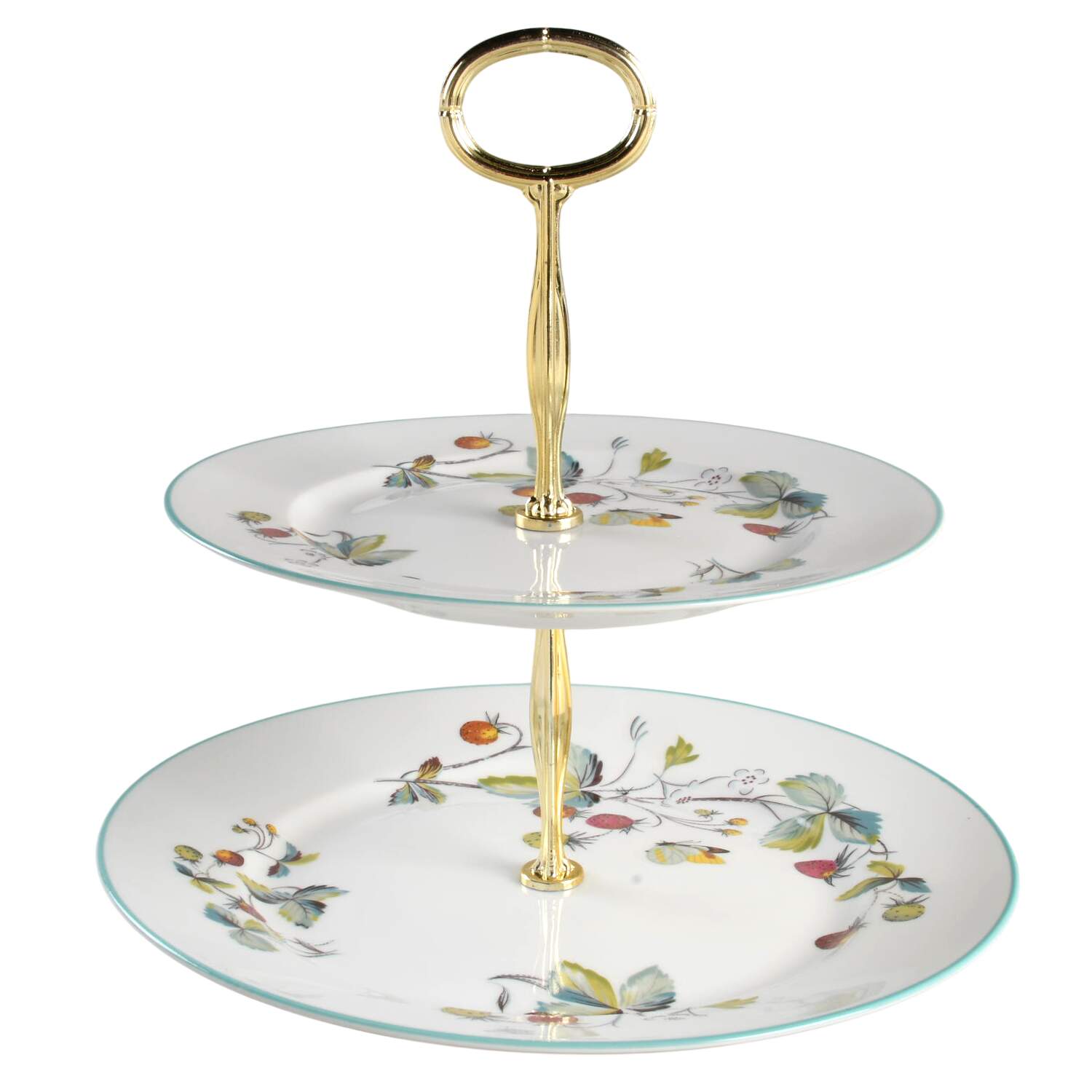 Strawberry Fair (Oven To Table, Bluetrim) 6 5/8"-10"  2 Tiered Serving Tray (Dp, Sp) HC by Royal Worcester-1