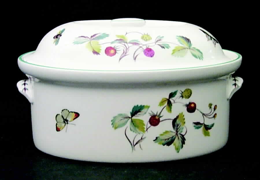 Strawberry Fair (Oven To Table, Bluetrim) 2 Quart Oval Covered Casserole by Royal Worcester-1