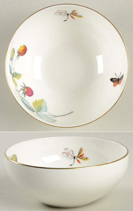 Strawberry Fair (Bone, Coupe, Smooth, Gold) Mini Open Sugar Bowl by Royal Worcester-1