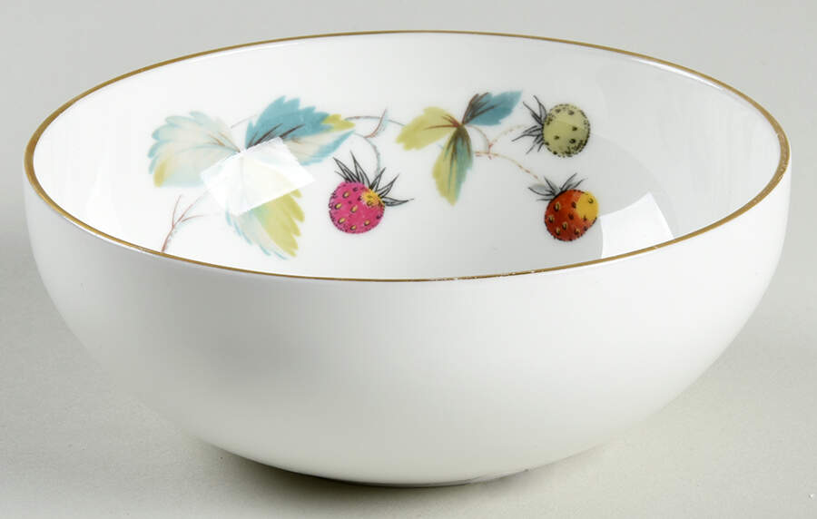 Strawberry Fair (Bone, Coupe, Smooth, Gold) Coupe Cereal Bowl by Royal Worcester-1