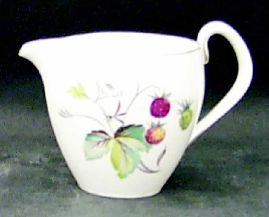 Strawberry Fair (Bone, Coupe, Smooth, Gold) Creamer by Royal Worcester-1