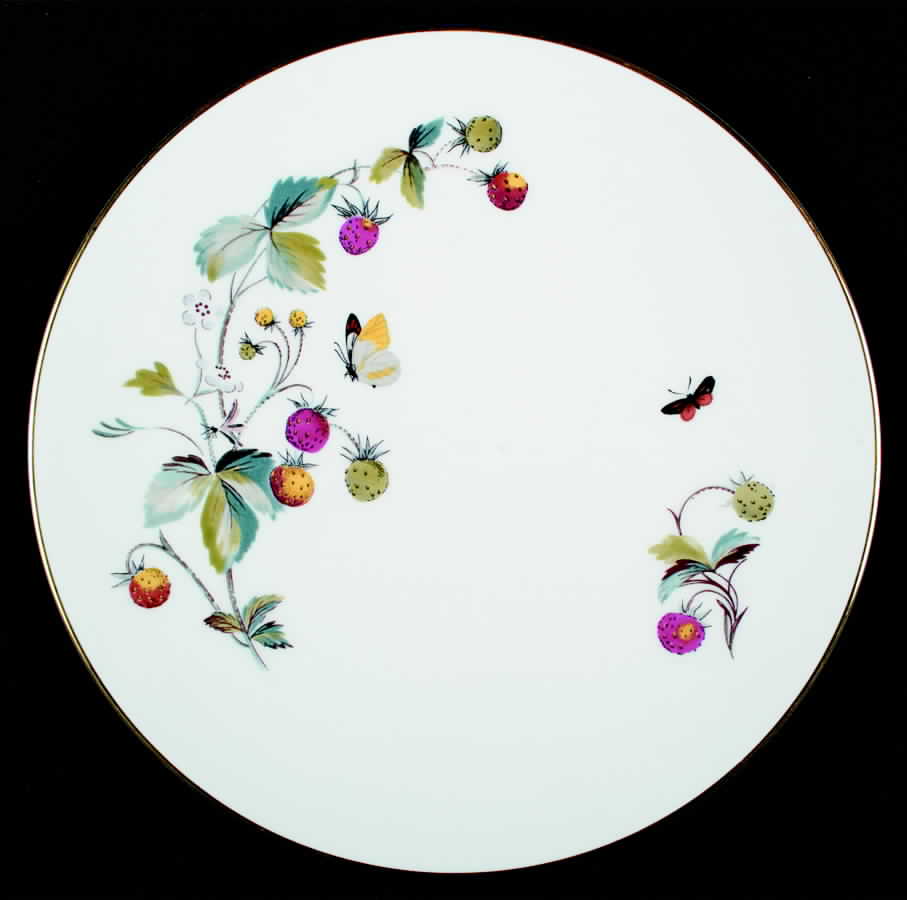 Strawberry Fair (Bone, Coupe, Smooth, Gold) Dinner Plate by Royal Worcester-1