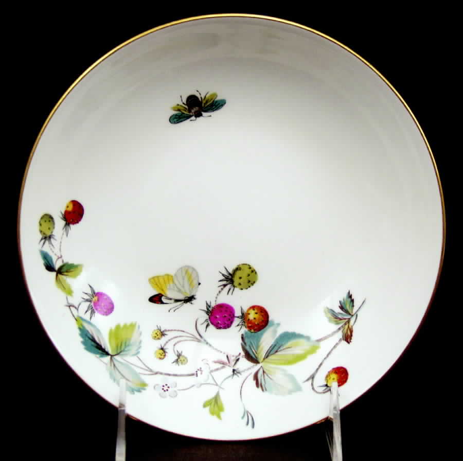 Strawberry Fair (Bone, Coupe, Smooth, Gold) Coupe Soup Bowl by Royal Worcester-1