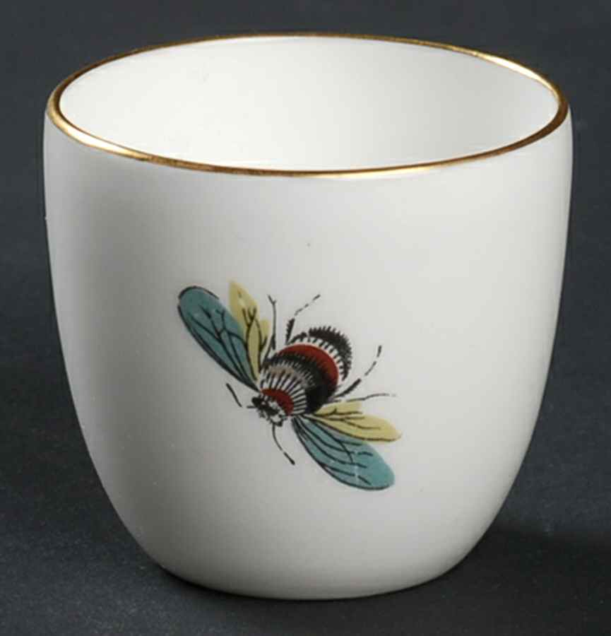 Strawberry Fair (Bone, Coupe, Smooth, Gold) Single Egg Cup by Royal Worcester-1