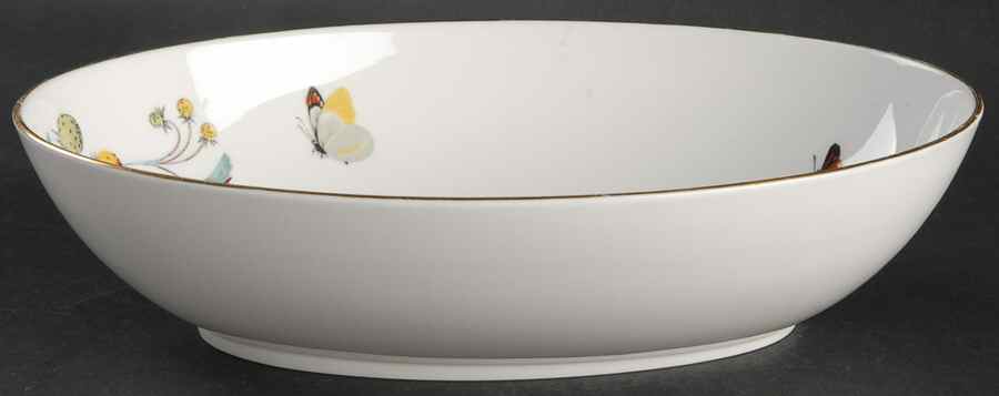Strawberry Fair (Bone, Coupe, Smooth, Gold) 9" Oval Vegetable Bowl by Royal Worcester-1
