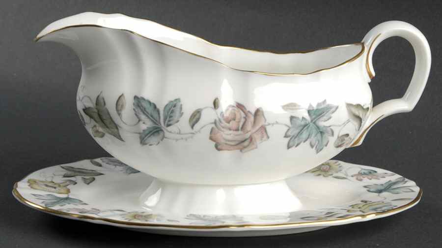 Sylvan Gravy Boat with Attached Underplate by Royal Worcester-1