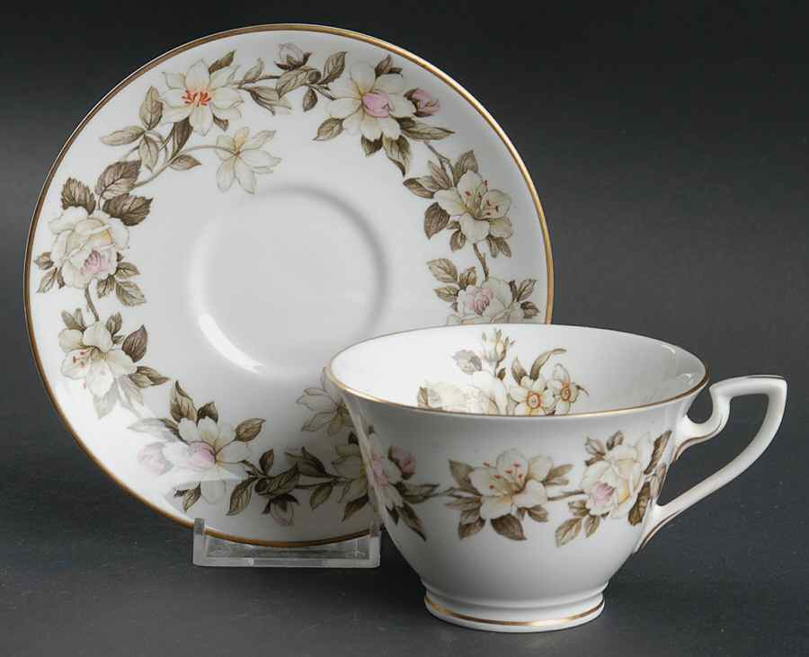 Torquay Footed Cup & Saucer Set by Royal Worcester-1