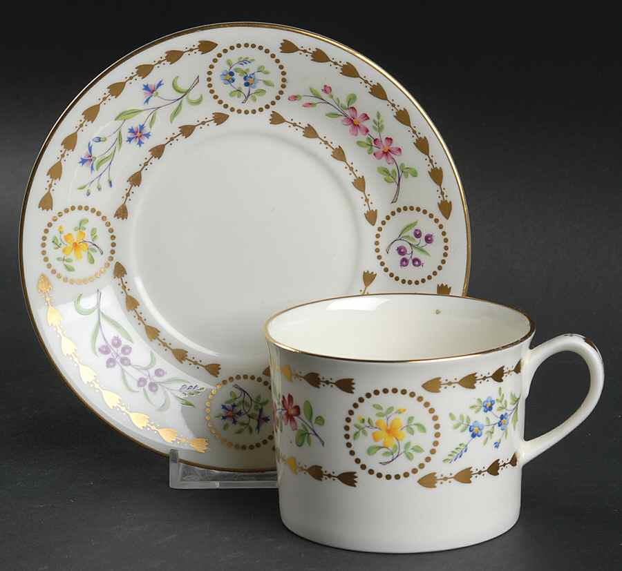 Trianon Flat Cup & Saucer Set by Royal Worcester-1